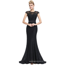 Starzz 2016 el vestido de noche sin mangas más nuevo del cordón del negro de la Piso-Longitud 8 Tamaño los EEUU 2 ~ 16 ST000085-1